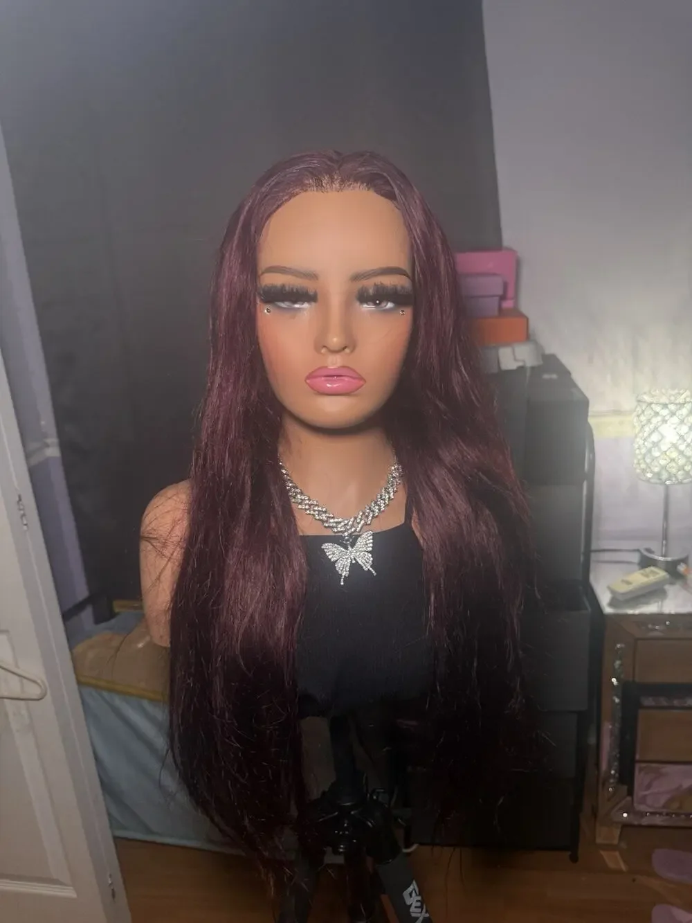 13x4 Wine Burgundy Human Hair Lace Front Wig
